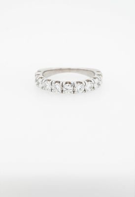 VDET- 14KW 3.55g 1.83ctw Round Diamond U-Prong Stackable Band (size 6)