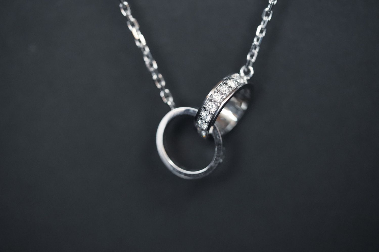 BITX- 18KW 6.15g .20ctw Diamond Cartier Inspired Necklace 16&quot;