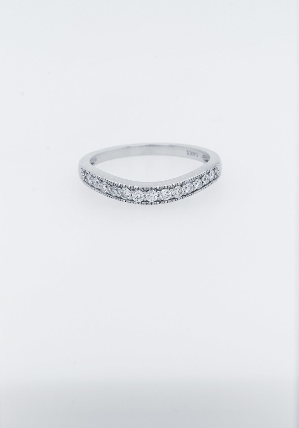 ALI- 14KW 2.4g .27ctw Curved Diamond Wedding Band (size 7)