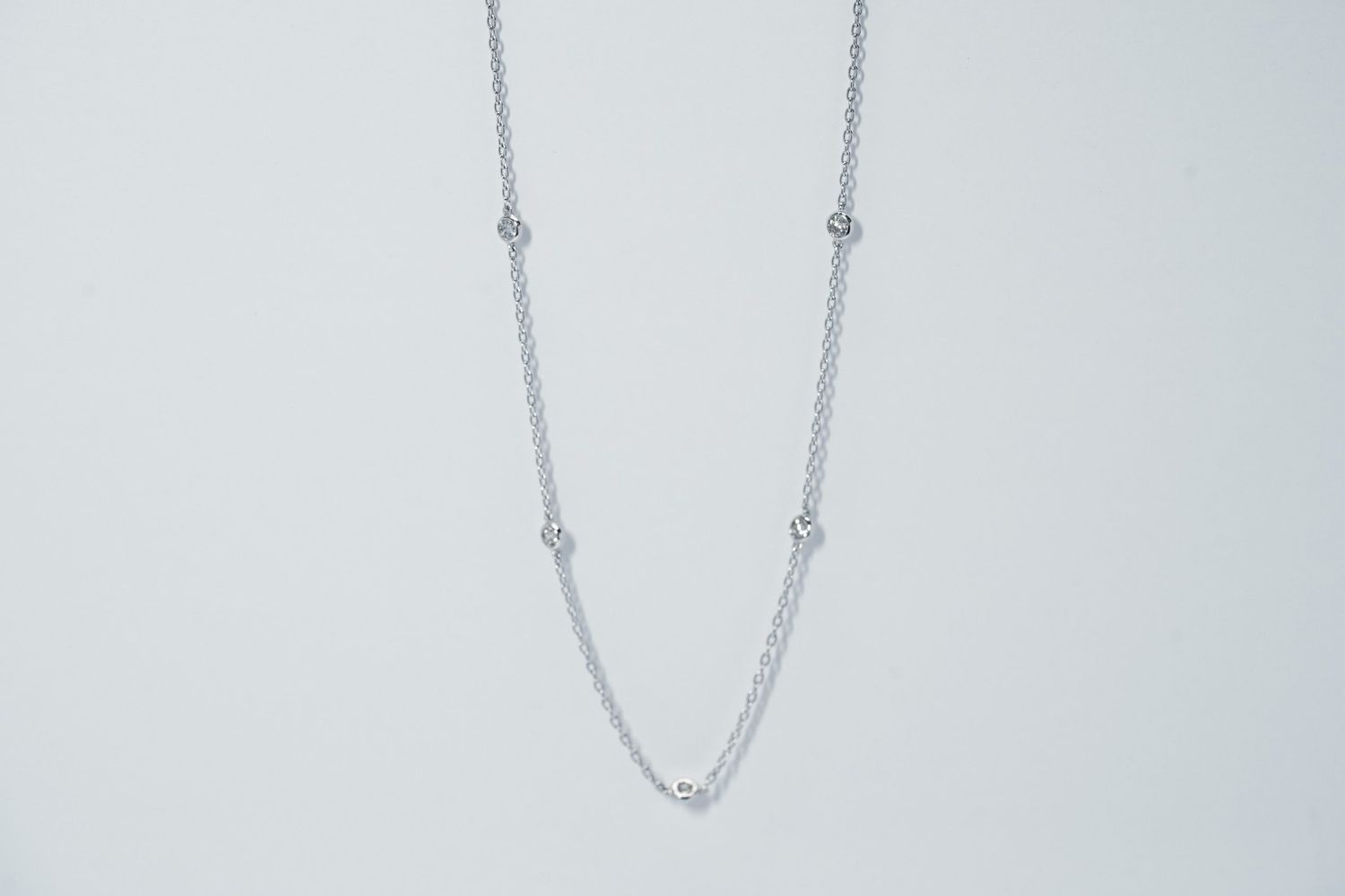 DDI- 14KW 3.05g .58ctw Diamond By The Yard Necklace 16-18&quot;