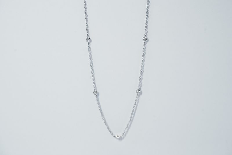 DDI- 14KW 3.05g .58ctw Diamond By The Yard Necklace 16-18&quot;