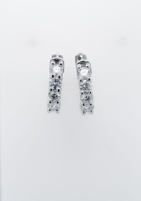 VTLT- 14KW 4.95g 1.55ctw Diamond Huggie Hoops