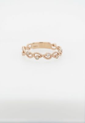 VEB- 14KR 1.5g .14ctw Diamond Vine Stackable Band (size 7)