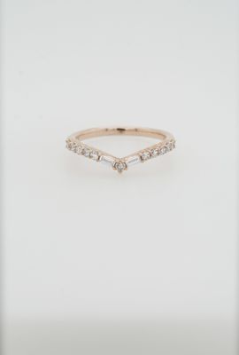 NDE- 14KR 2.14g .45ctw Diamond Stackable Wedding Band (size 7)