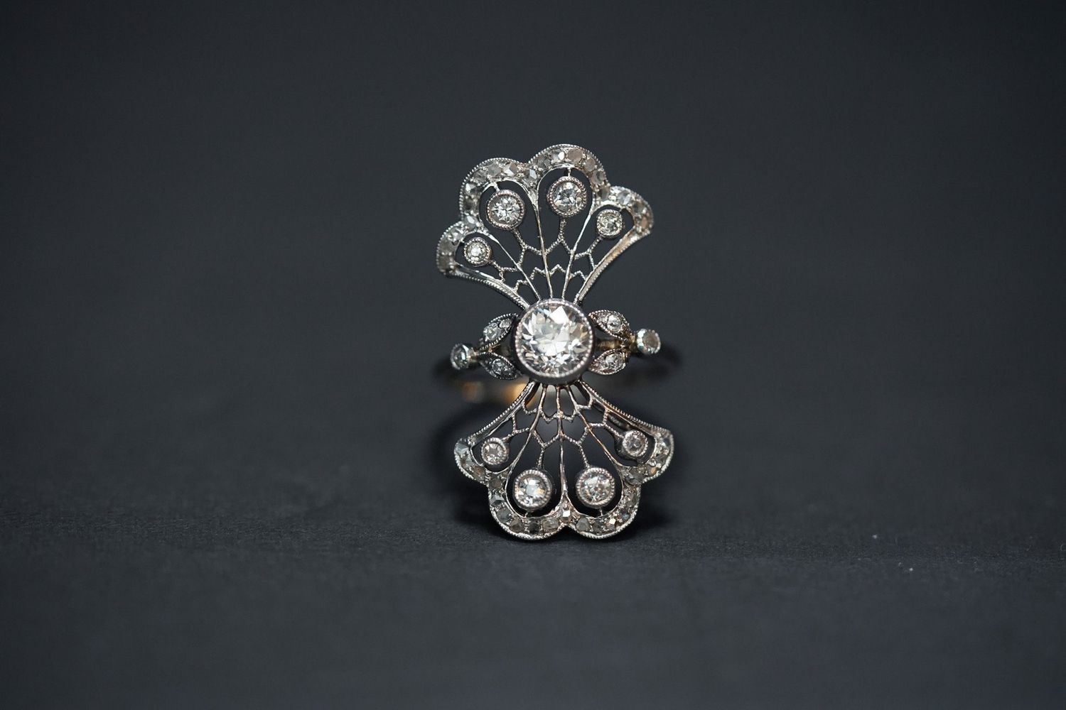 VNTT- 14KW 5.30g 1.25ctw (75ctw) J/SI2 European Cut Diamond Vintage Ring (size 6)