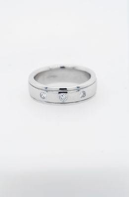 DAT- Platinum 13.18g 6mm .18ctw Diamond Men&#39;s Wedding Band (size 6)