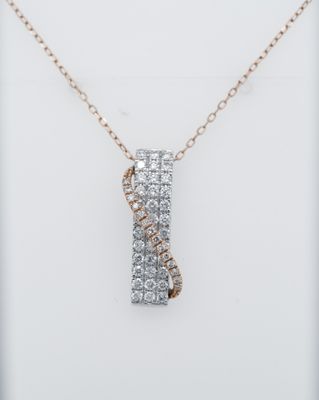DET- 14KWR 3.3g 1.25ctw Diamond Fashion Pendant 20&quot;