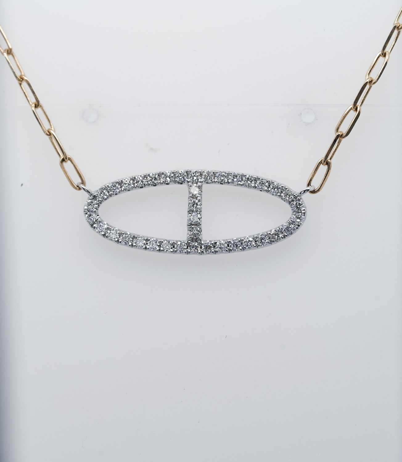DTT- 14KWY 4.21g .42ctw Diamond Fashion Pendant 18&quot;