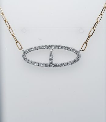 DTT- 14KWY 4.21g .42ctw Diamond Fashion Pendant 18&quot;
