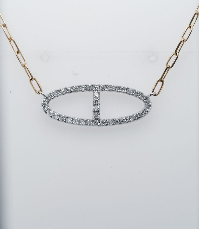 DTT- 14KWY 4.21g .42ctw Diamond Fashion Pendant 18&quot;