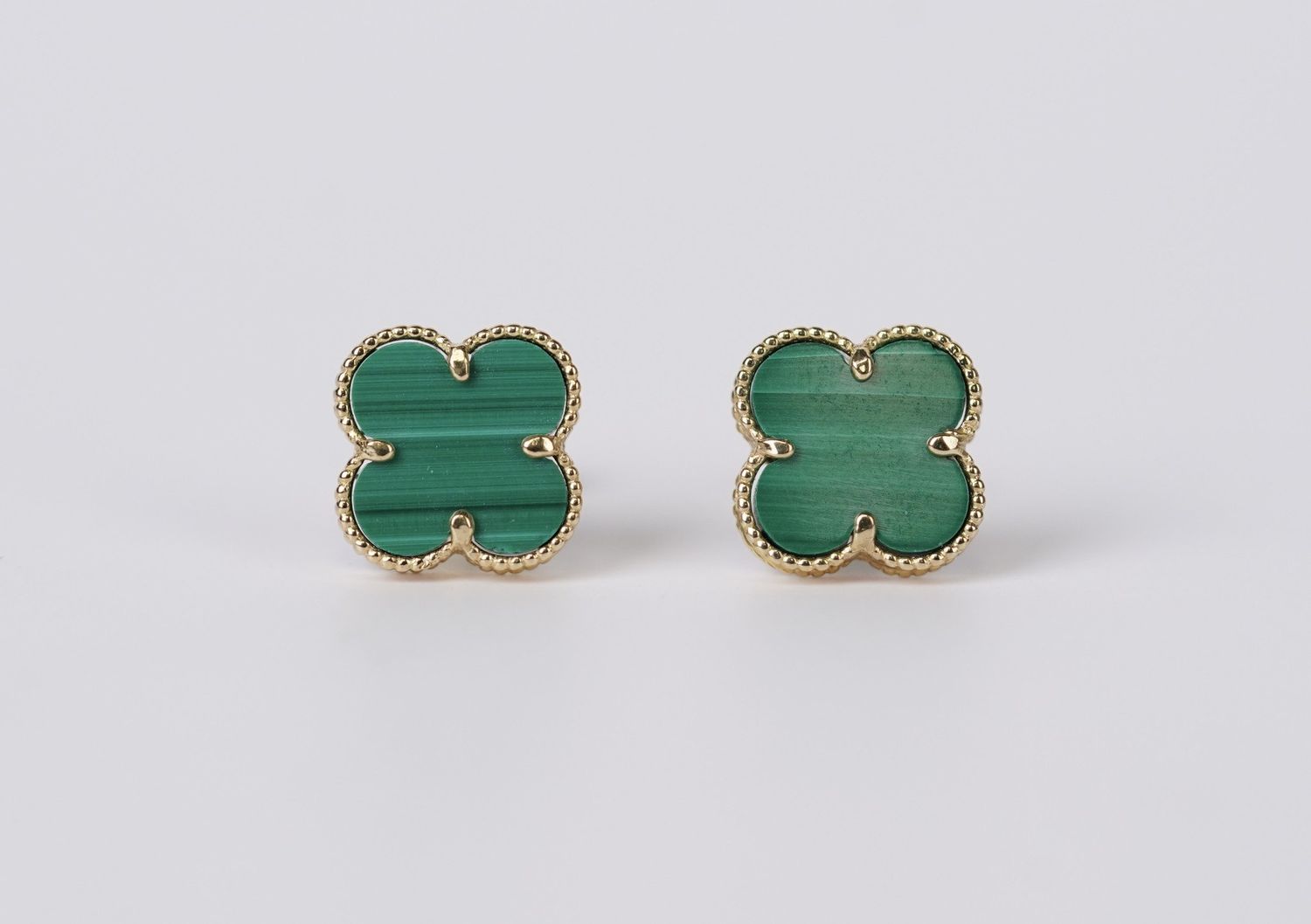 VTI- 18KY 2.50g Green Alhambra Stud Earrings
