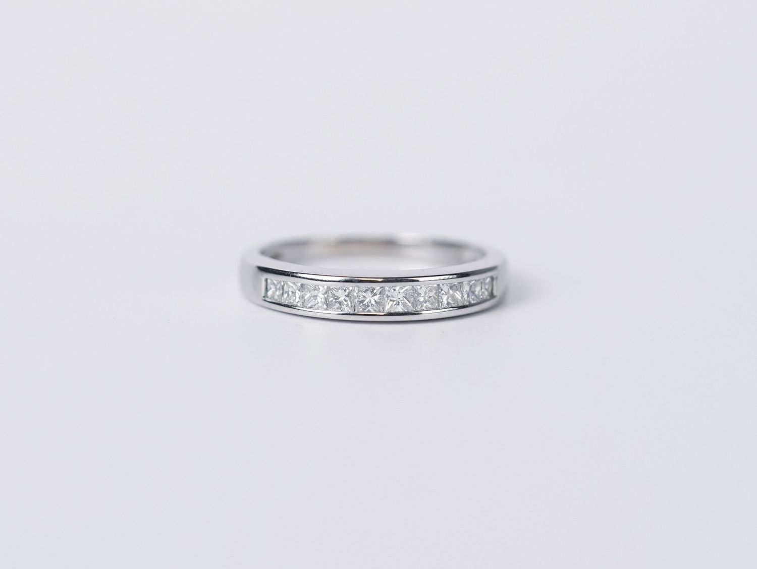 ATT- 14KW 2.52g .46ctw Princess Cut Diamond Channel Band (size 6.5)
