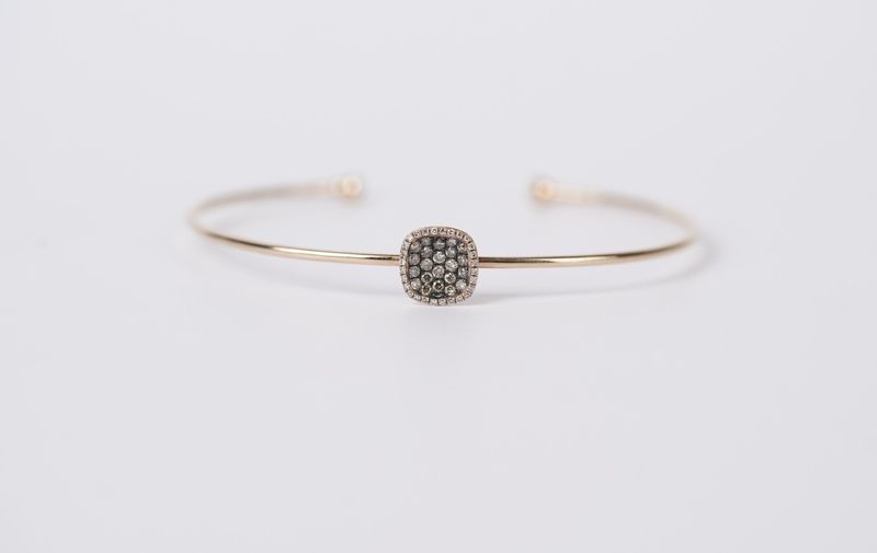 NTT- 14KR 4.56g .40ctw Chocolate Diamond Open Bangle Bracelet