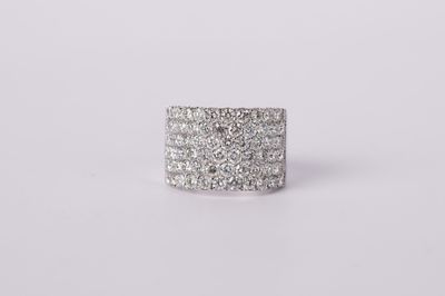 NBAT- 14KW 14.50g 3.71ctw Wide Diamond Fashion Ring (size 6.75)
