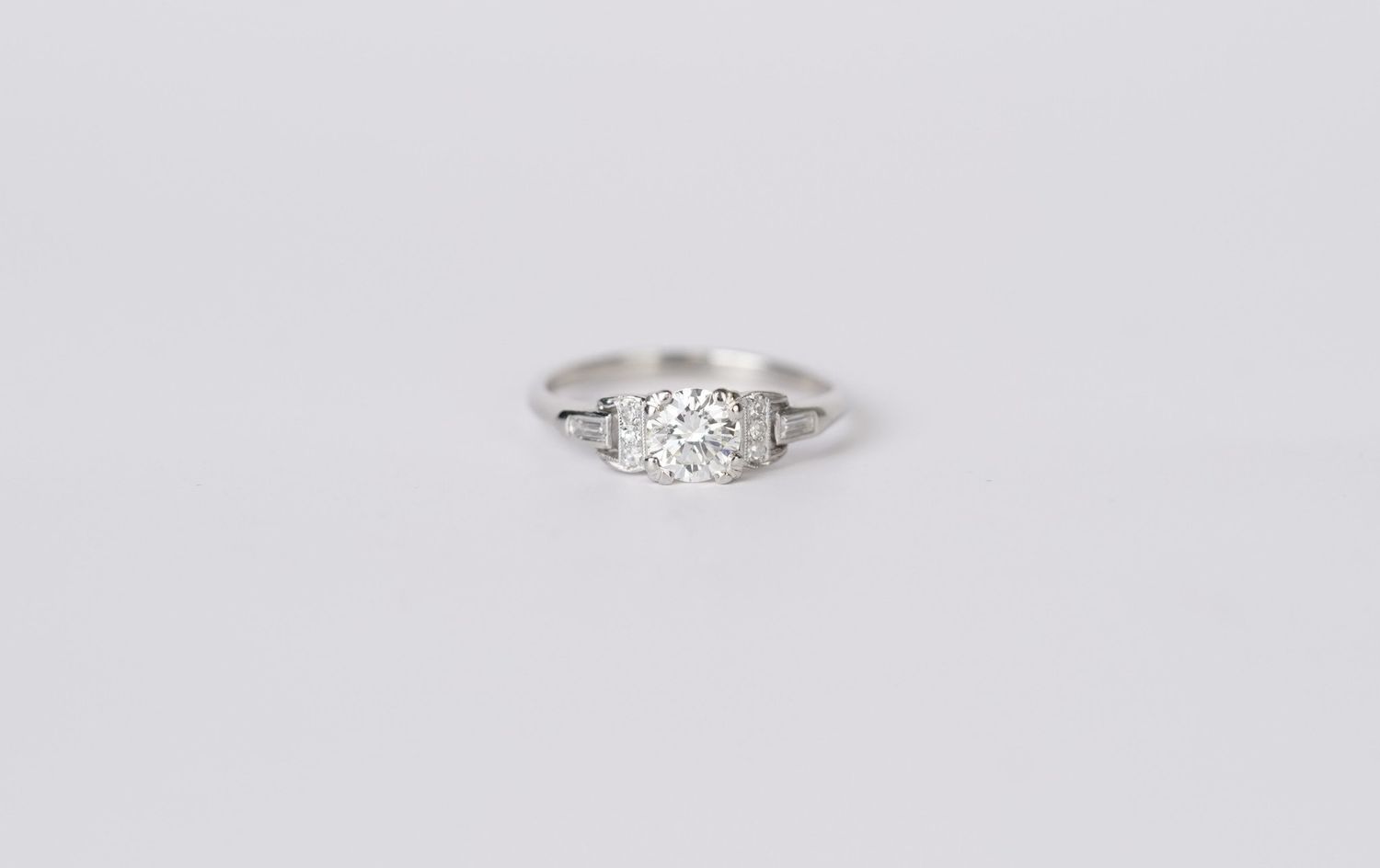 LRTX- Platinum 3.50g .77ctw (.66ctr) Diamond Vintage Ring (size 7)