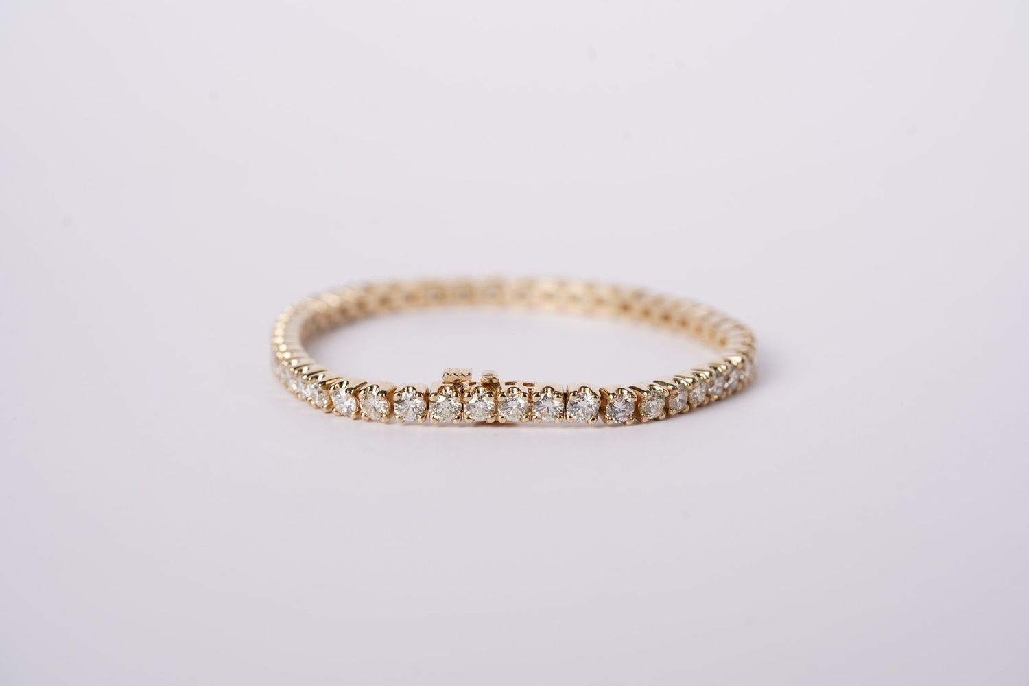 ETPTX- 14KY 19.61g 8.13ctw H-J/SI1 Round Diamond Tennis Bracelet 7&quot;