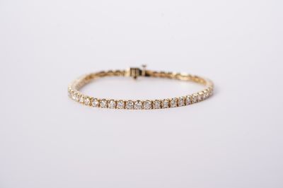DTPT- 14KY 16.78g 5.94ctw H-J/SI1 Round Diamond Tennis Bracelet 7&quot;
