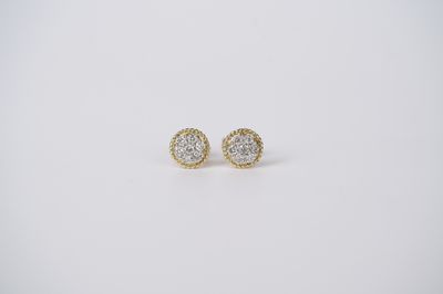 VAT- 10KWY 1.37g .24ctw Diamond Cluster Stud Earrings