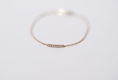 VTT- 14KR .90g .07ctw Diamond Bar Bracelet 7.5&quot;