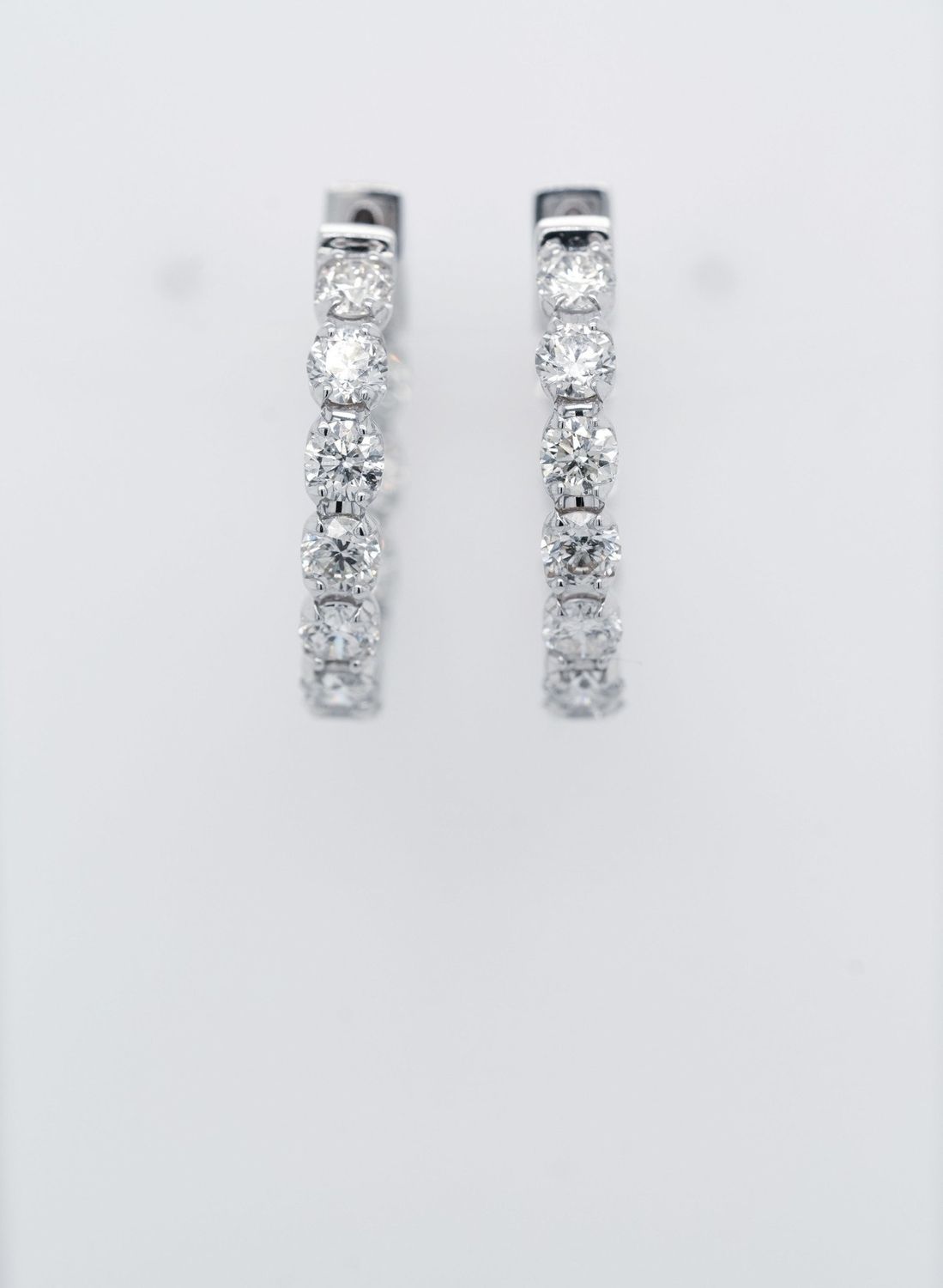 ALTT- 14KW 8.13g 3.75ctw Diamond Inside/Out Hoop Earrings
