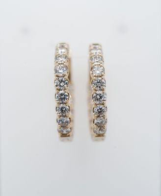 ANTT- 14KY 7.71g 3.50ctw Diamond Inside/Out Hoop Earrings
