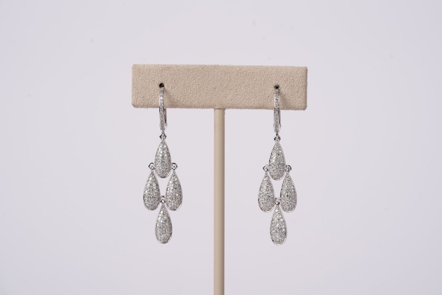 IDAX- 14KW 4.7g .84ctw Pave Diamond Dangle Earrings