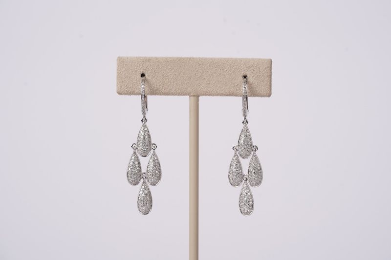 IDAX- 14KW 4.7g .84ctw Pave Diamond Dangle Earrings