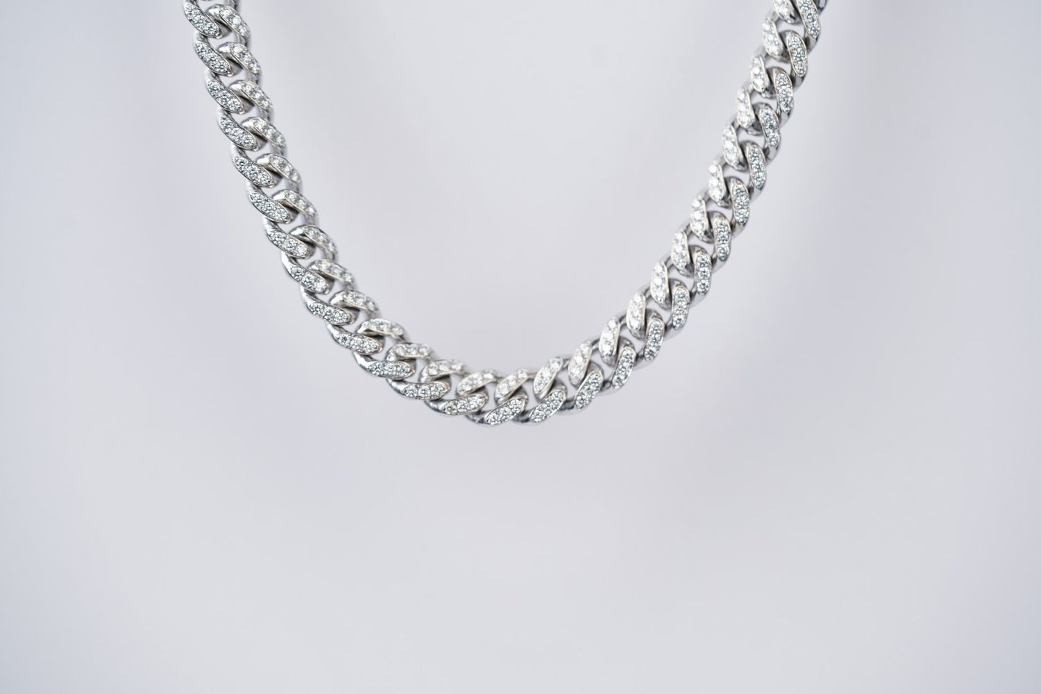RATTX- 14KW 70.5g 8.42ctw 6.75mm Men&#39;s Diamond Cuban Link Chain 22&quot;