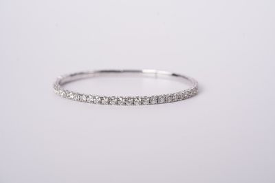 ALTTX- 14KW 11.85g 5.90ctw I-J/SI1 Round Diamond Flex Bangle