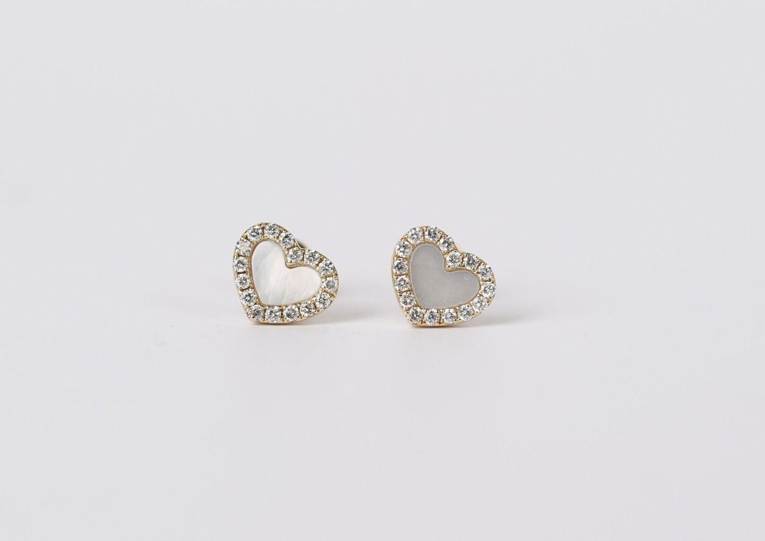 ANI- 14KY 1.30g .54ctw MOP &amp; Diamond Halo Stud Earrings