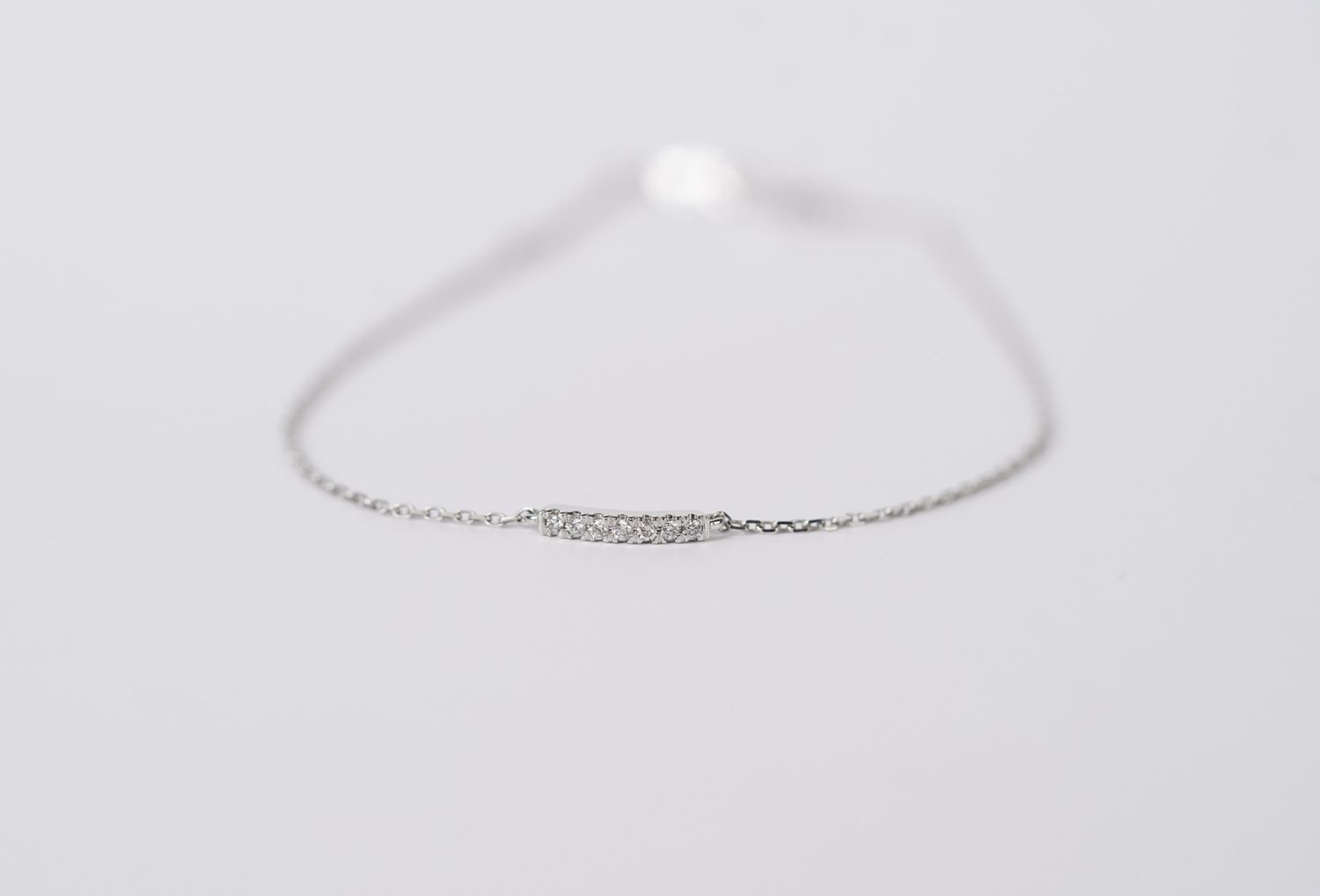VTT- 14KW .90ctw .07ctw Diamond Bar Bracelet 7.5&quot;