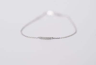 VTT- 14KW .90ctw .07ctw Diamond Bar Bracelet 7.5&quot;