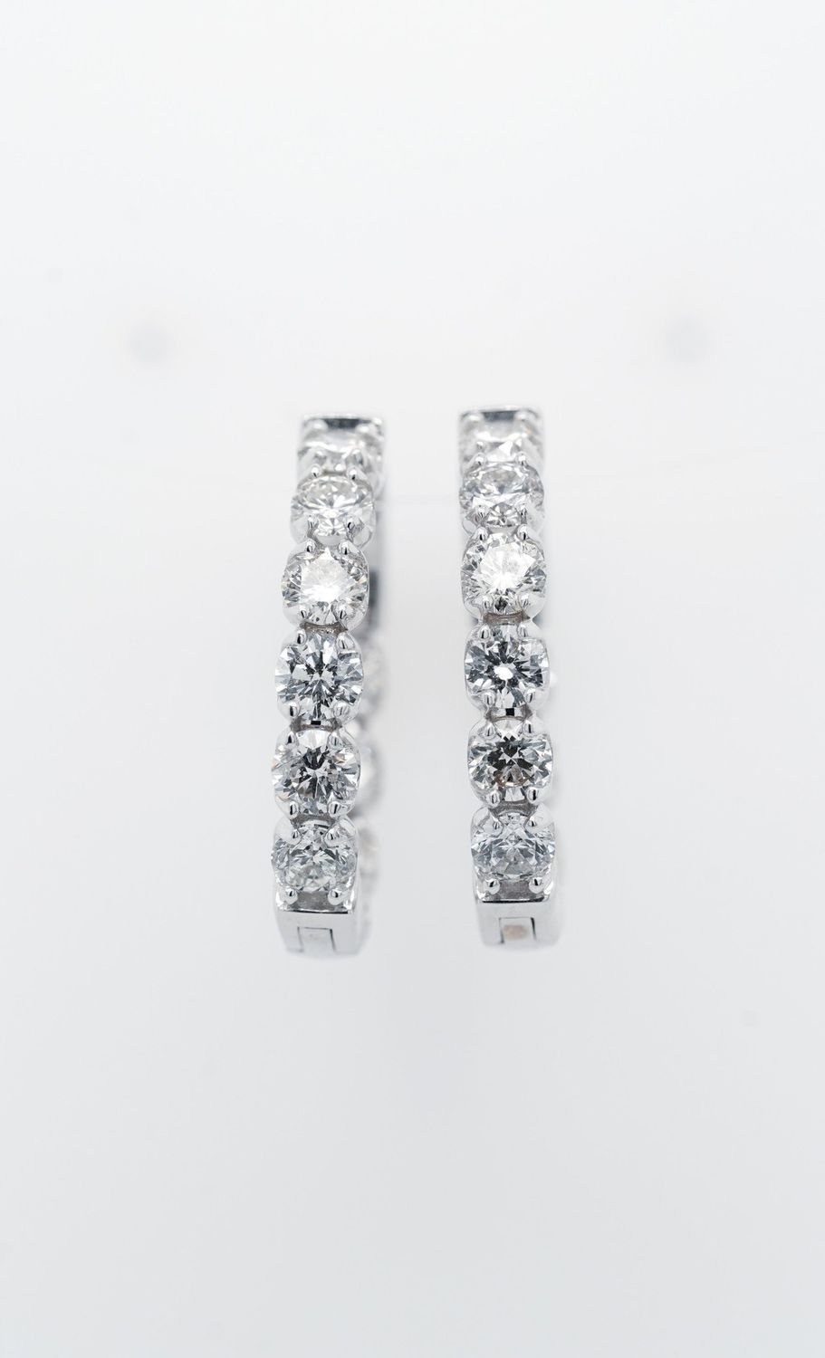 NDTT- 14KW 8.82g 4.41g Diamond Inside/Out Hoop Earrings