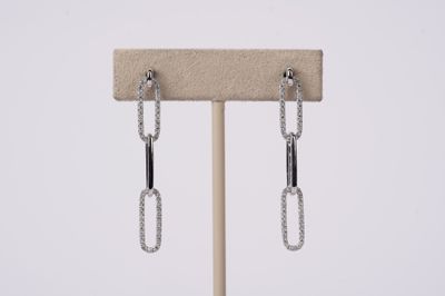 INA- 18KW 4.59g .54ctw Diamond Paperclip Earrings