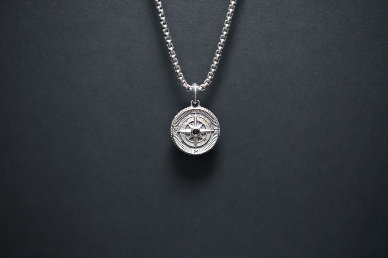 VITX- Sterling Silver David Yurman Men&#39;s Compass Necklace 22&quot;