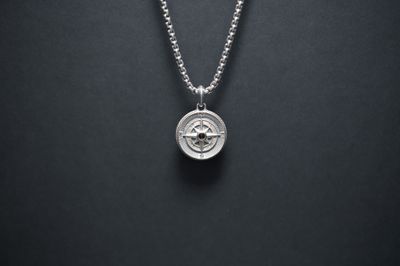 VITX- Sterling Silver David Yurman Men&#39;s Compass Necklace 22&quot;