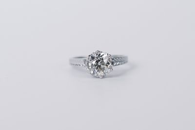 VEET- 14KW 2.69g 1.38ct K/SI2 Mine Cut Diamond Vintage Ring (size 4.75)