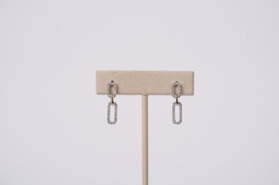 DTTX- 14KWY 2.36g .37ctw Diamond Fashion Link Dangle Earrings