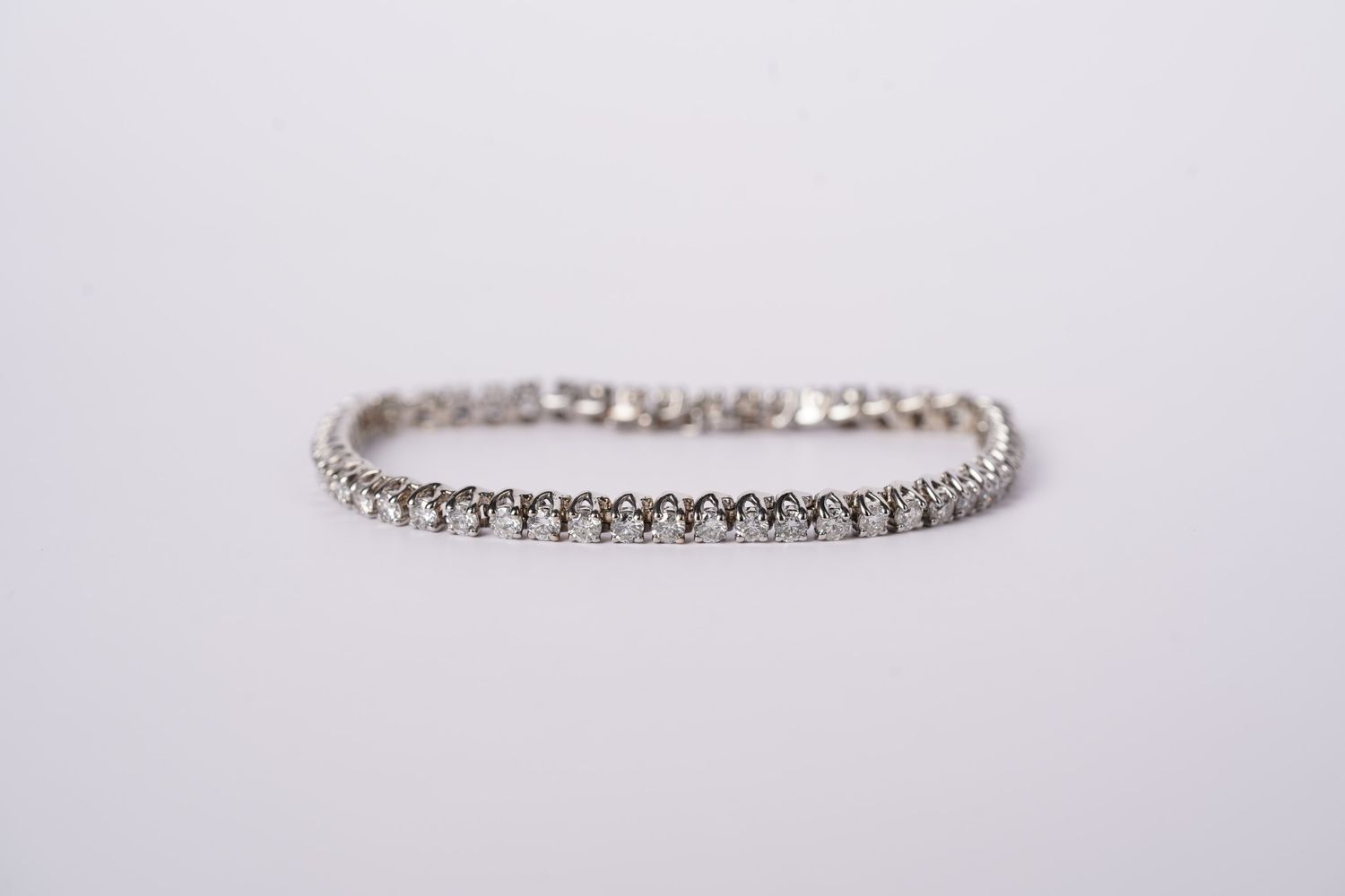 VETT- 14KW 11.47g 5.00ctw H-I SI2/I1 Round Diamond Tennis Bracelet 7&quot;