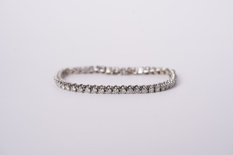 VETT- 14KW 11.47g 5.00ctw H-I SI2/I1 Round Diamond Tennis Bracelet 7&quot;