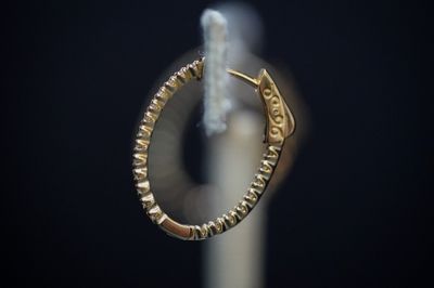 BTTX- 14KY 3.52g .97ctw Diamond Inside/Out Hoop Earrings
