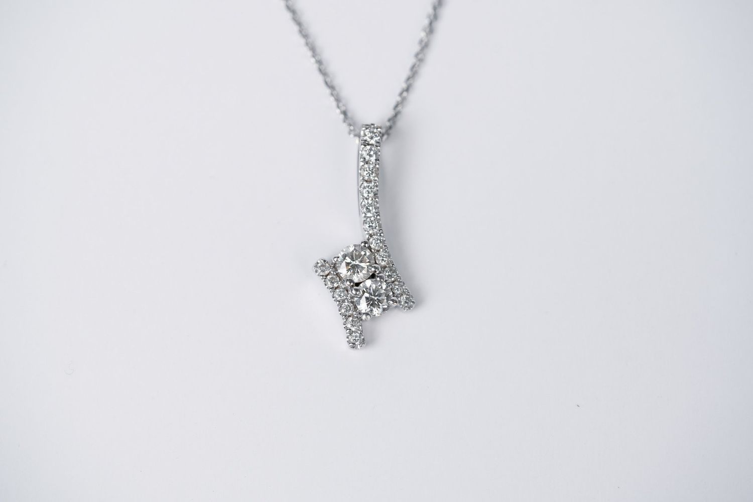DETX- 14KW 3.88g .75ctw Diamond Ever Us Necklace 16-18&quot;