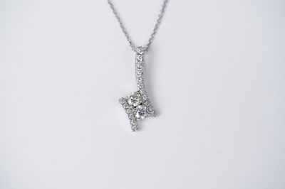 DETX- 14KW 3.88g .75ctw Diamond Ever Us Necklace 16-18&quot;