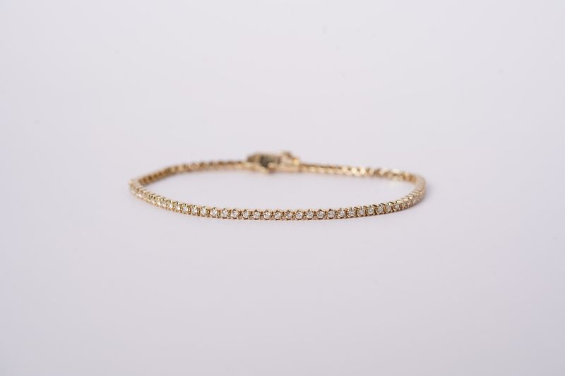VTPT- 14KY 6.70g .99ctw I-J/SI2 Diamond Tennis Bracelet 7&quot;