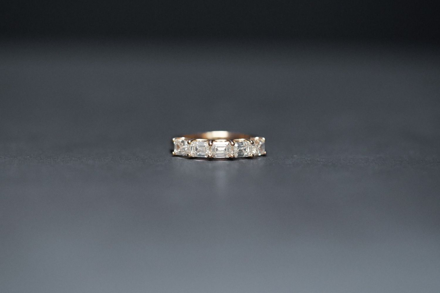VLNT- 14KY 3.05g 1.50ctw I/VS1 GIA Emerald Diamond Band (size 6)