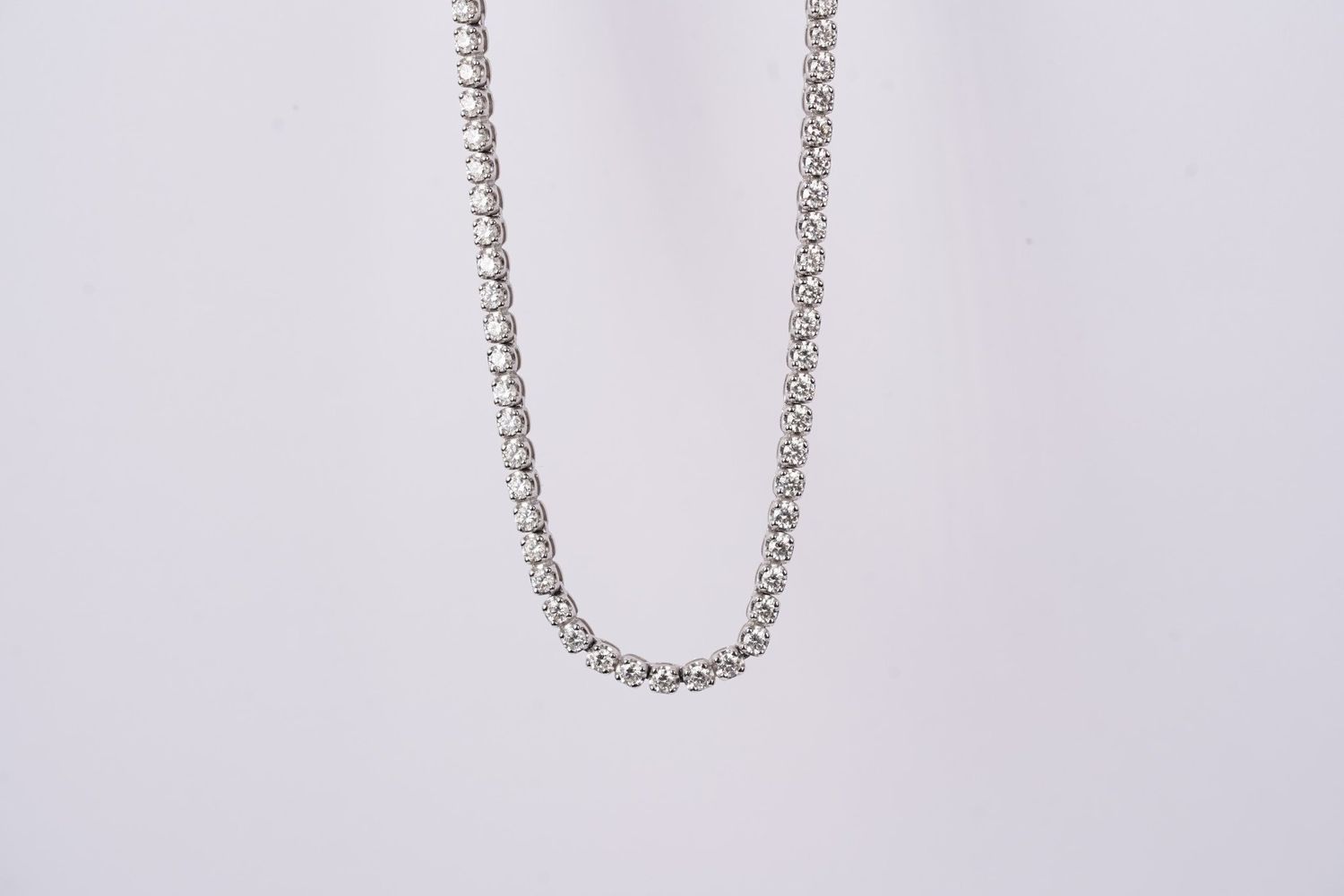 AITT- 14KW 9.22g 3.19ctw Diamond Half Tennis Necklace 15-17&quot;