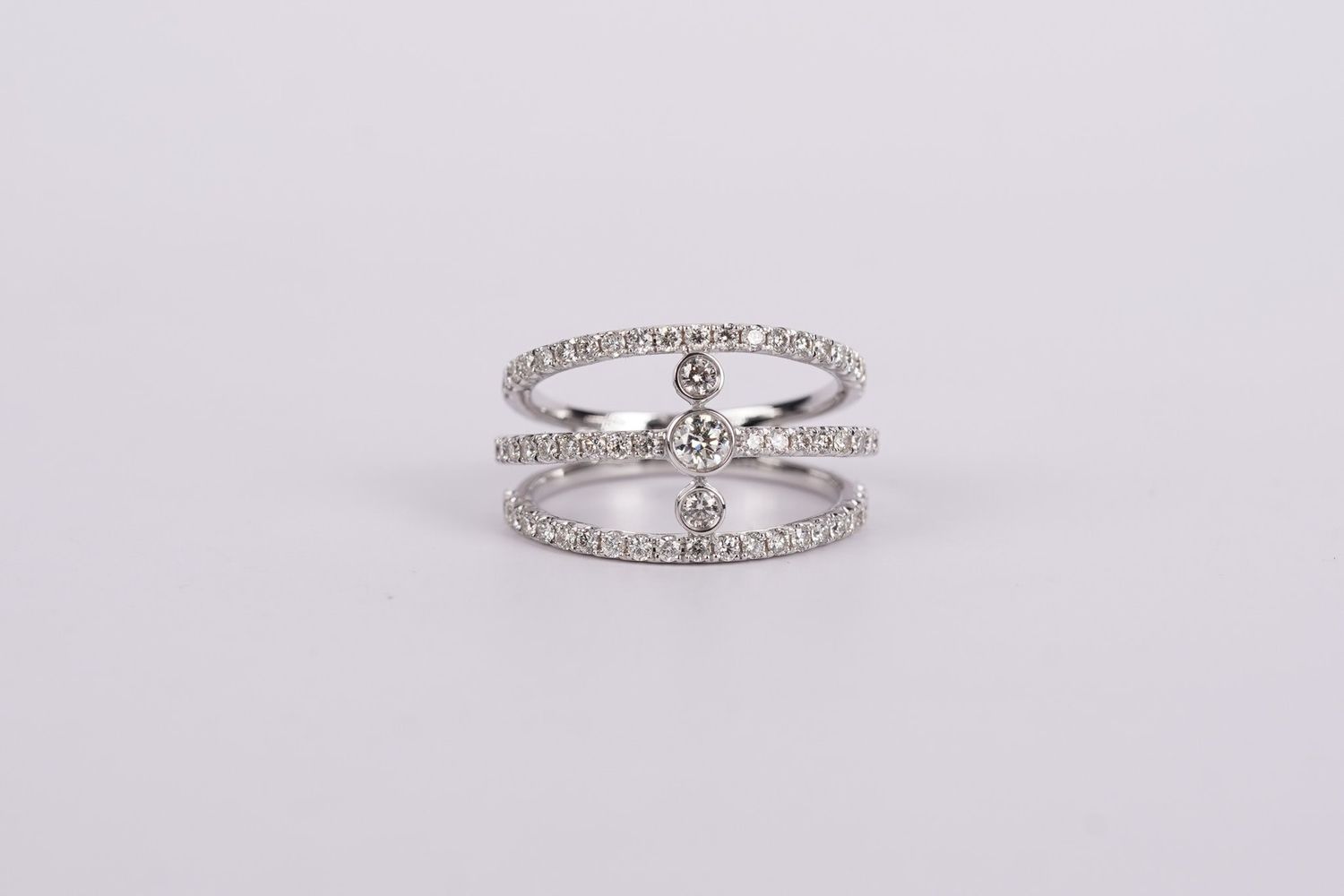 BTTX- 14KW 5.00g .94ctw Diamond Fashion Bezel Ring (size 7)