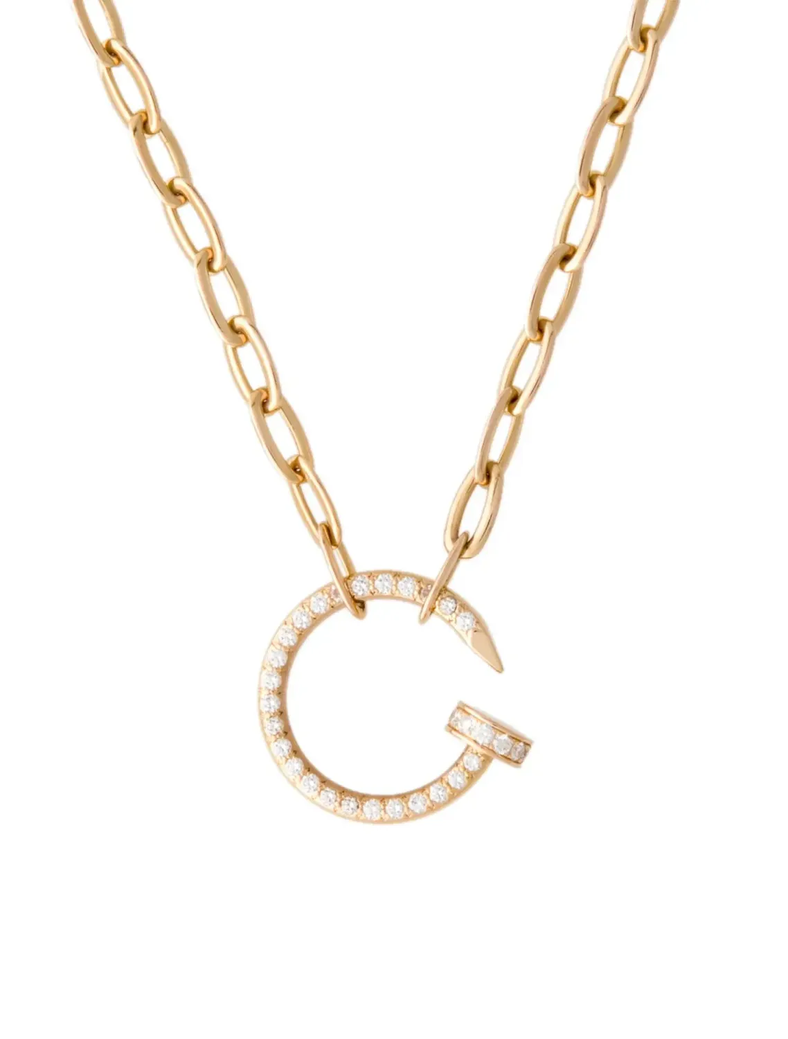 VBTT- 18KR 16.74g .75ctw Diamond Nail Cartier Inspired Pendant 18&quot;