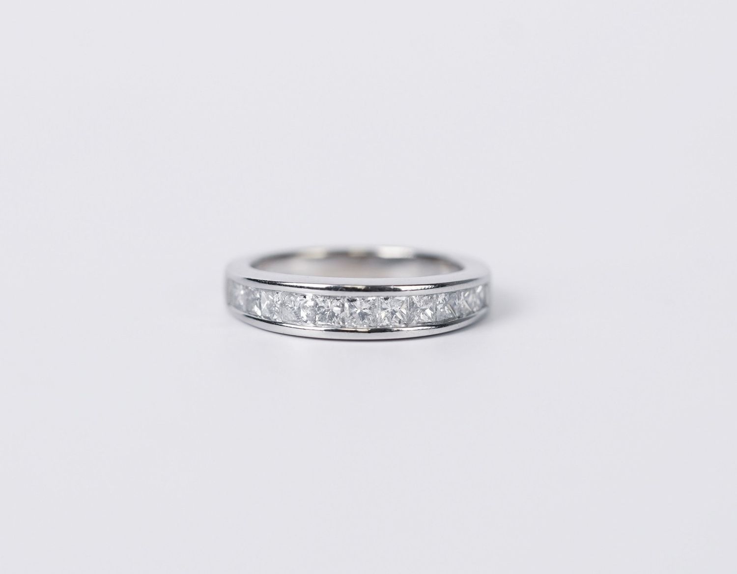 EETX- 14KW 4.81g 1.00ctw Princess Cut Diamond Stackable Band (size 6.5)