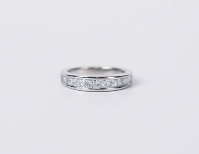EETX- 14KW 4.81g 1.00ctw Princess Cut Diamond Stackable Band (size 6.5)